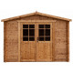 Domek ogrodowy z litego drewna w kolorze brązowym TOP 3x2m - panele 19mm - Gardy Shelter