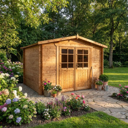 Domek ogrodowy z litego drewna w kolorze brązowym TOP 3x2m - panele 19mm - Gardy Shelter