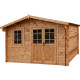 Domek ogrodowy z litego drewna w kolorze brązowym TOP 4x3m - panele 44mm - Gardy Shelter