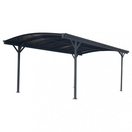 Wiata garażowa z aluminium i poliwęglanu 6mm antracytowa 3x4,3m - X-METAL