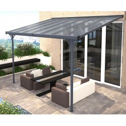 Pergola przyścienna regulowana 3,05x4,36m z aluminium w kolorze szaro-antracytowym - X-METAL