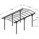Wiata garażowa z aluminium i poliwęglanu 6mm biała 3x5,8m - X-METAL