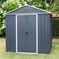 Metalowy domek narzędziowy 2,85x1,86m antracytowy + zestaw kotw mocujących - YARDMASTER