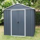 Metalowy domek narzędziowy 2,85x2,26m antracytowy + zestaw kotw mocujących - YARDMASTER