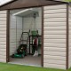 Metalowy domek narzędziowy 2,85x2,26m beżowo-brązowy + zestaw kotw mocujących - YARDMASTER