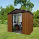 Metalowy domek narzędziowy 2,85x3,87m brązowy + zestaw kotw mocujących - YARDMASTER