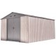 Metalowy domek narzędziowy WoodTouch 2,9x3,6 m beżowy - imitacja drewna + zestaw kotw X-METAL