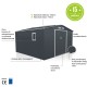 Metalowy domek narzędziowy PLUS 2,8x3,2m szary antracytowy + zestaw kotw mocujących - X-METAL
