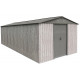 Metalowy domek narzędziowy WoodTouch 2,9x4,4 m beżowy - imitacja drewna + zestaw kotw X-METAL