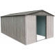 Metalowy domek narzędziowy WoodTouch 2,9x3,6 m beżowy - imitacja drewna + zestaw kotw X-METAL