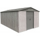 Metalowy domek narzędziowy WoodTouch 2,9x3,6 m beżowy - imitacja drewna + zestaw kotw X-METAL