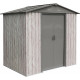 Metalowy domek narzędziowy WoodTouch 1,8x1,2 m beżowy - imitacja drewna + zestaw kotw X-METAL