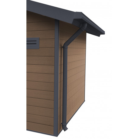 Zestaw rynien w kolorze antracytowym do domku Woodlife PREMIUM 9m²