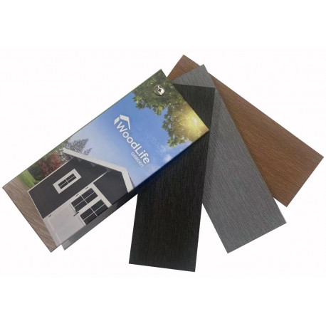 Zestaw próbek 3 kolorów domków ogrodowych z kompozytu PREMIUM Woodlife Garden